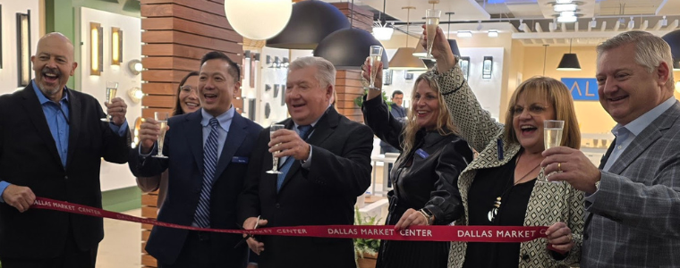 ribbon cutting at the Alteck Lighting showroom in Dallas