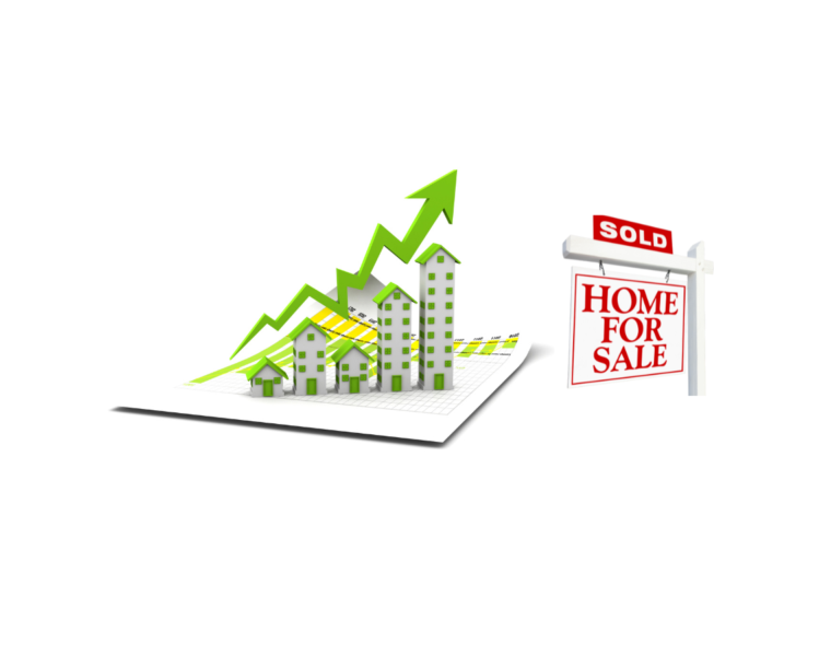 image of houses with sign indicating growth