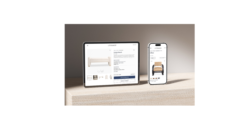 image of Uttermost website on laptop and cell phone