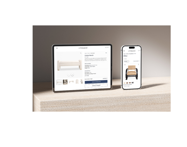 image of Uttermost website on laptop and cell phone