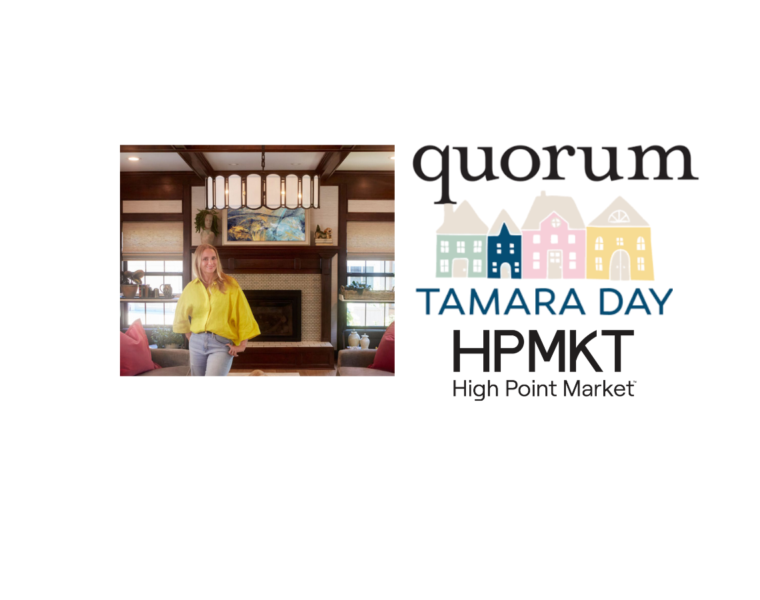 Tamara Day and a lighting fixture from Quorum